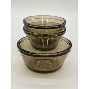 Set Of 3 Vintage Pyrex Amber Nesting Mixing Bowls